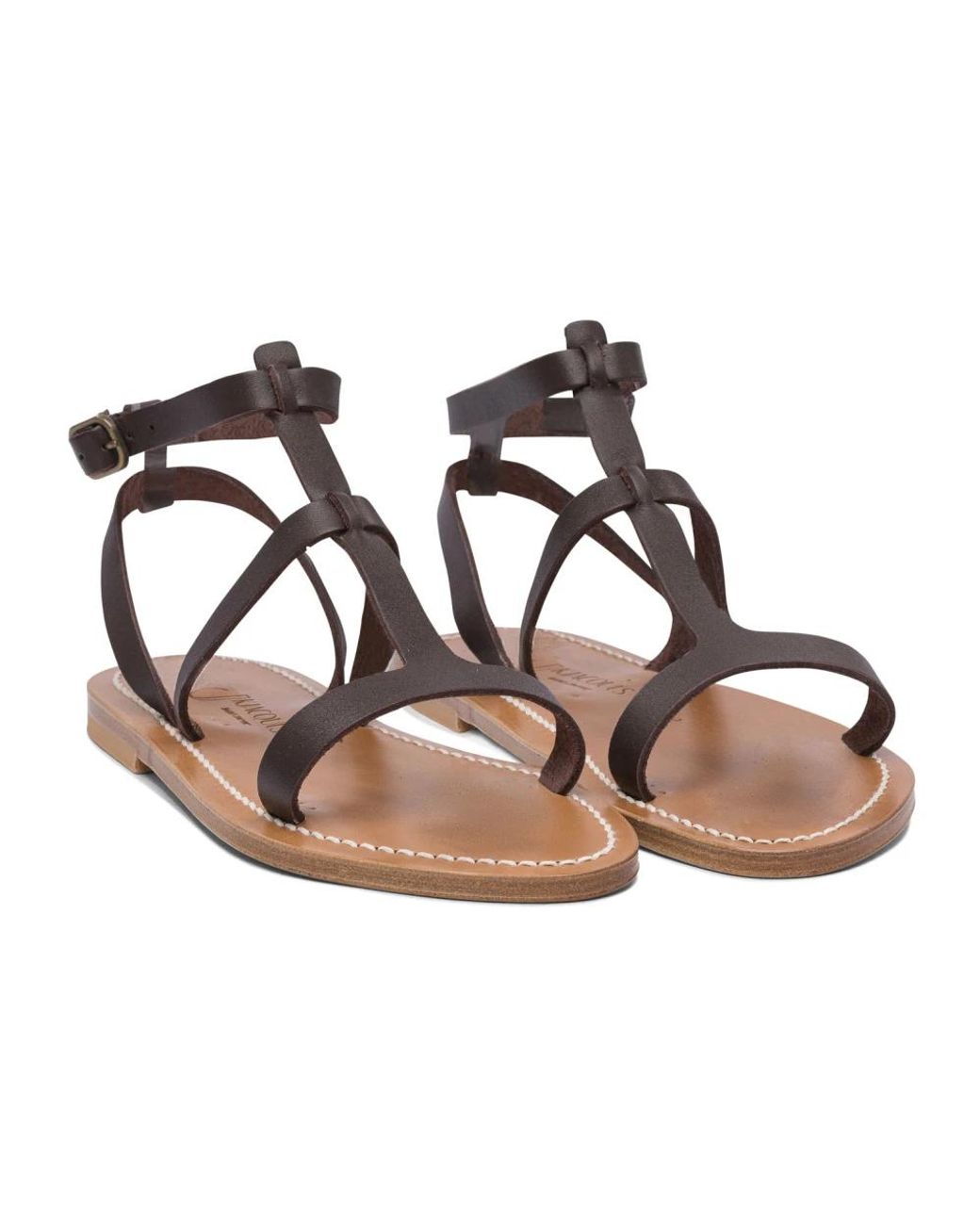 K. Jacques Brown Flat Sandals