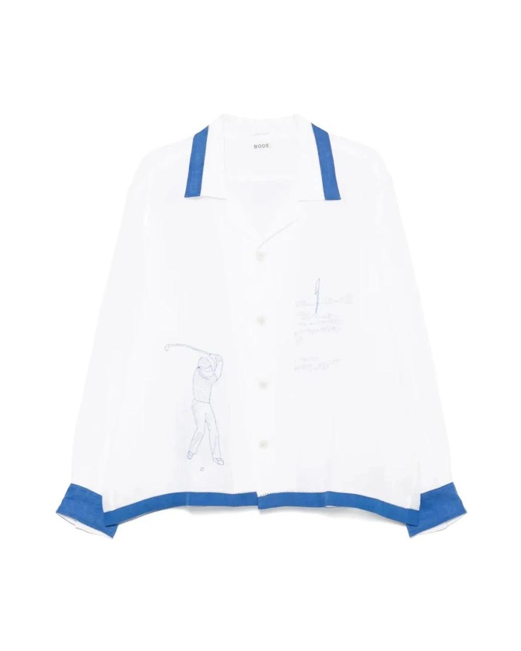 Bode Overhemden ,Wit ,Long Sleeve Shirt in het Blue voor heren