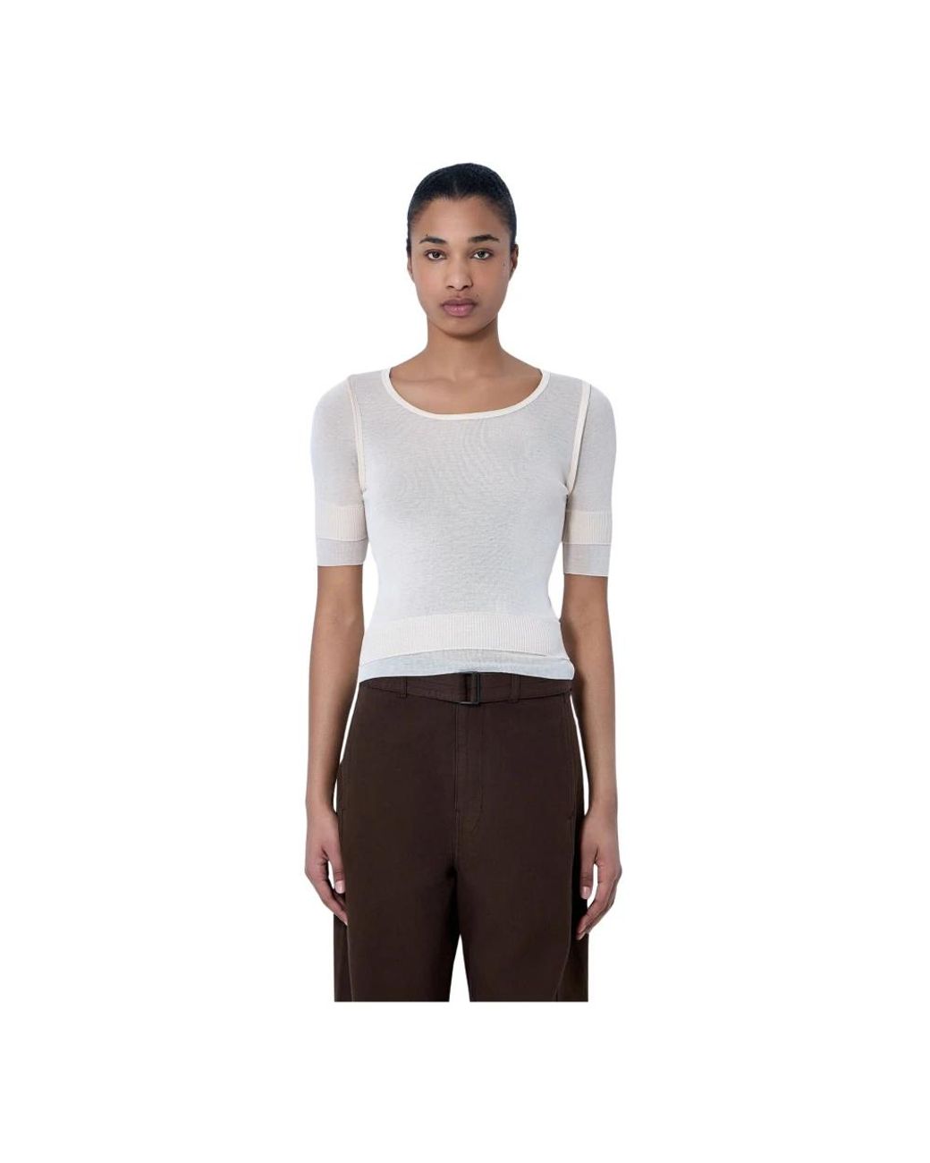 Lemaire Gray Round-Neck Knitwear