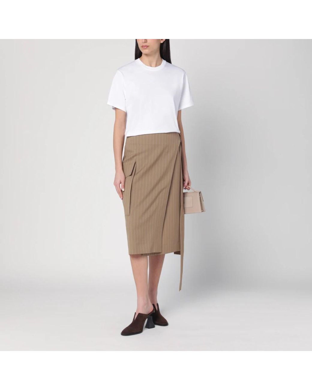 Victoria Beckham Natural Midi Skirts