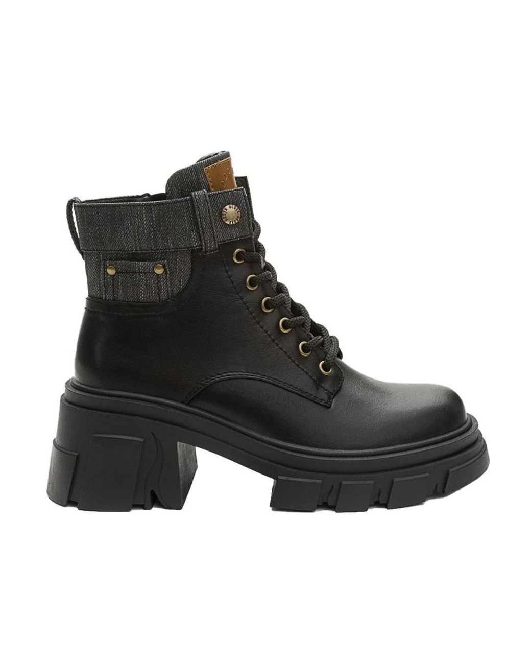 Keddo Black Lace-Up Boots