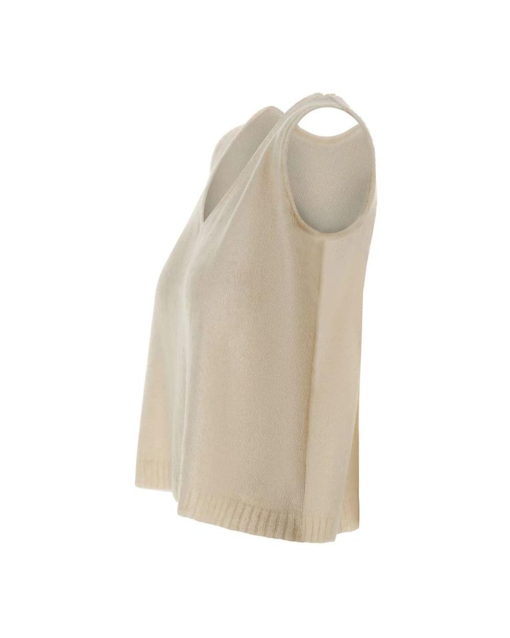 Maurizio Mykonos Natural V-Neck Knitwear