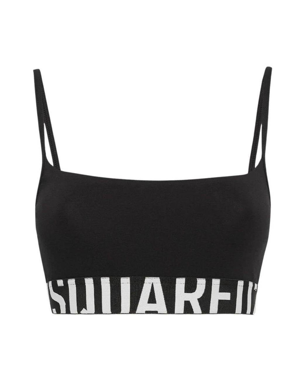 DSquared² Tops ,Zwart ,Katoen Zwarte Bralette Sportief Vrouwelijk Ontwerp in het Black