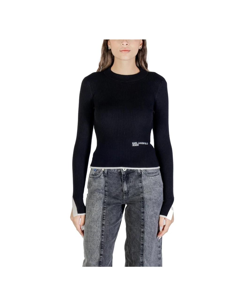 Karl Lagerfeld Black Round-Neck Knitwear