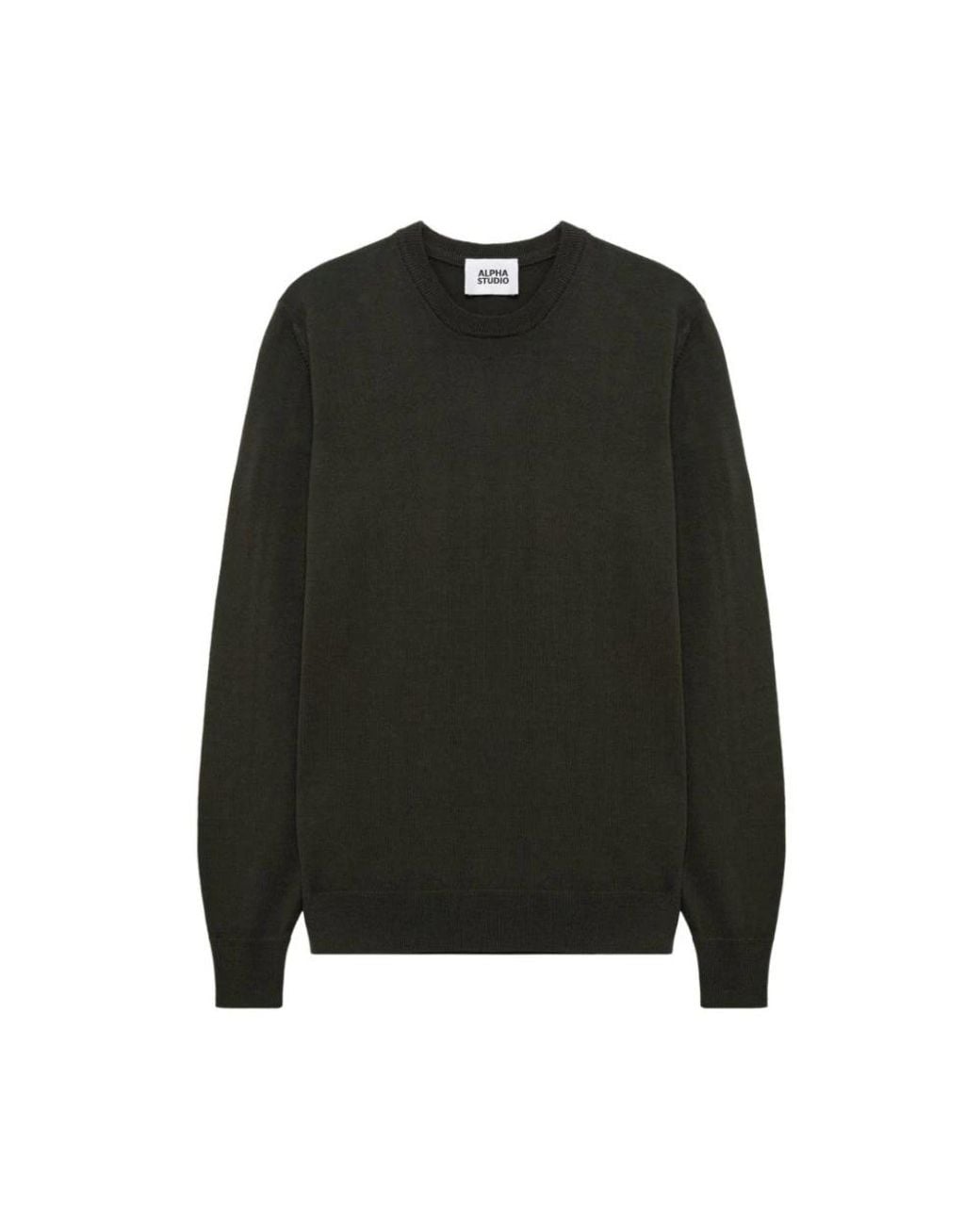Alpha Studio Black Round-Neck Knitwear for men