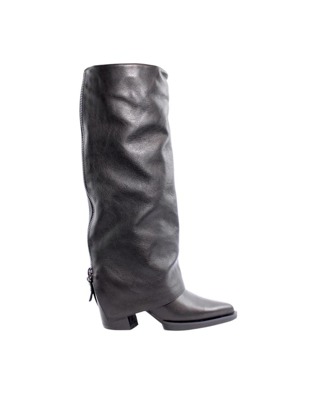 Elvio Zanon Gray Cowboy & Biker Boots