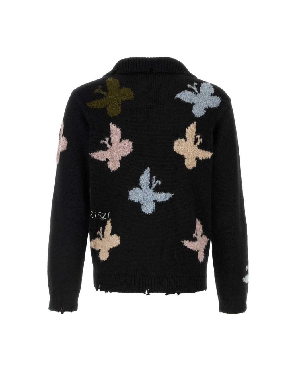 BAZISZT Black Round-Neck Knitwear for men