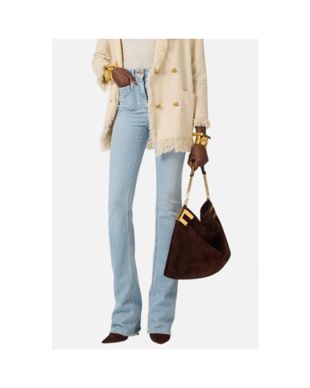 Elisabetta Franchi Blue Bootcut Jeans