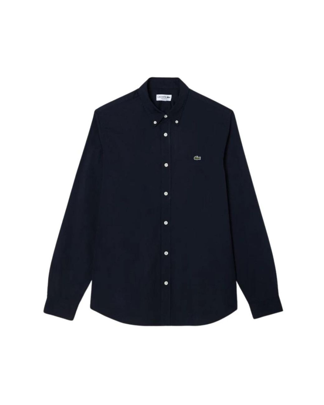 Lacoste Overhemden ,Blauw ,Katoen Premium Katoen Regular Fit Overhemd in het Blue voor heren