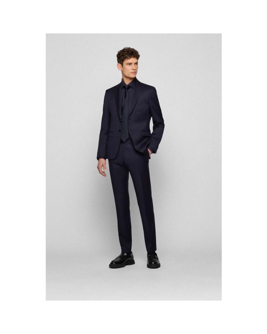 Boss Blue Suit Trousers for men