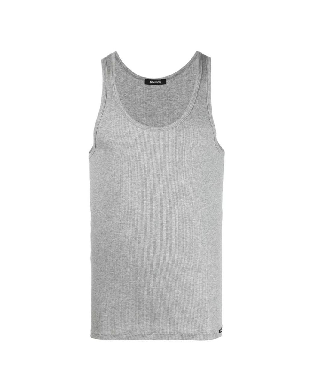 Tom Ford Tops ,Grijs ,Katoen Mouwloos Grijs Katoenmix T-Shirt in het Gray voor heren