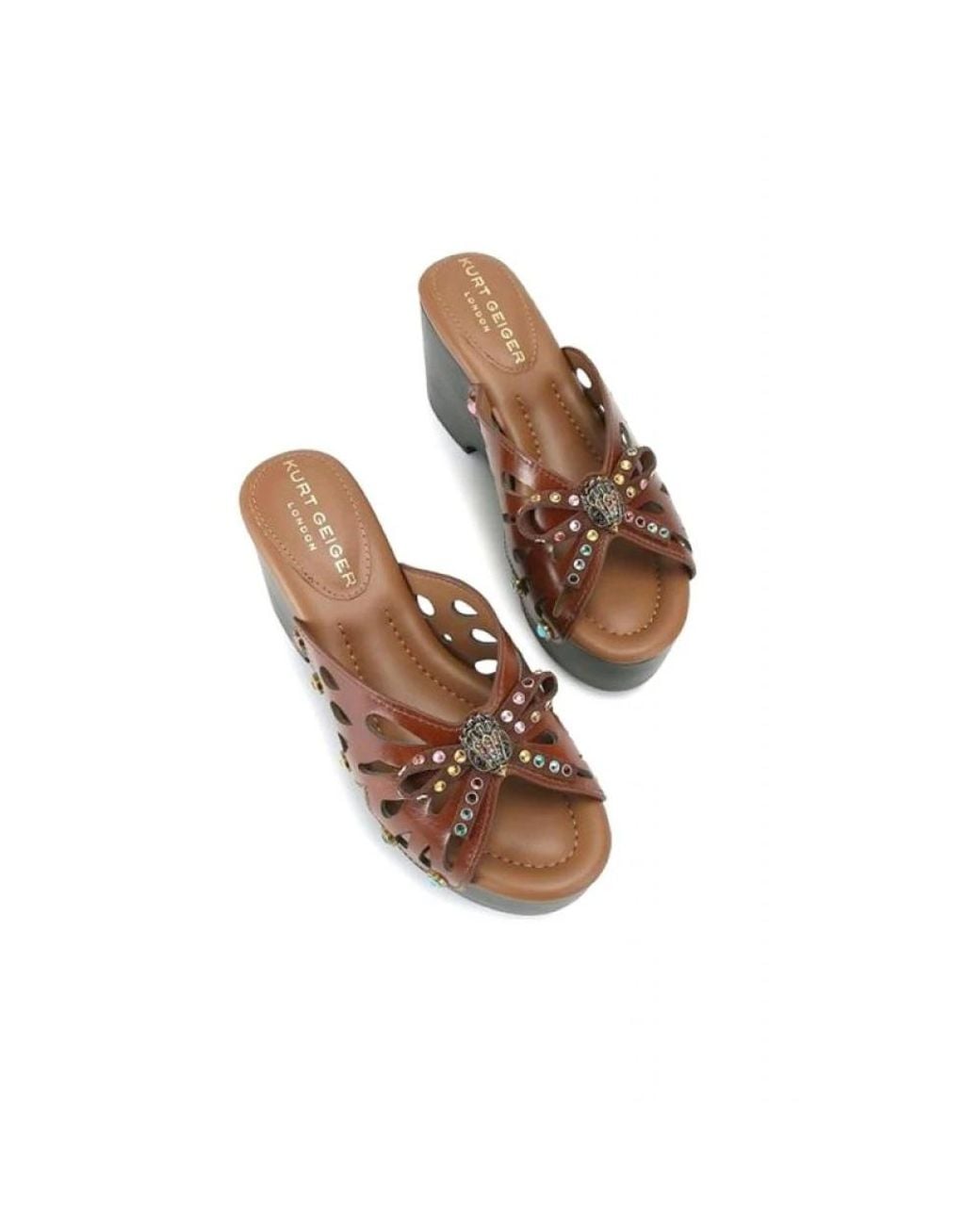 Kurt Geiger Brown Heeled Mules