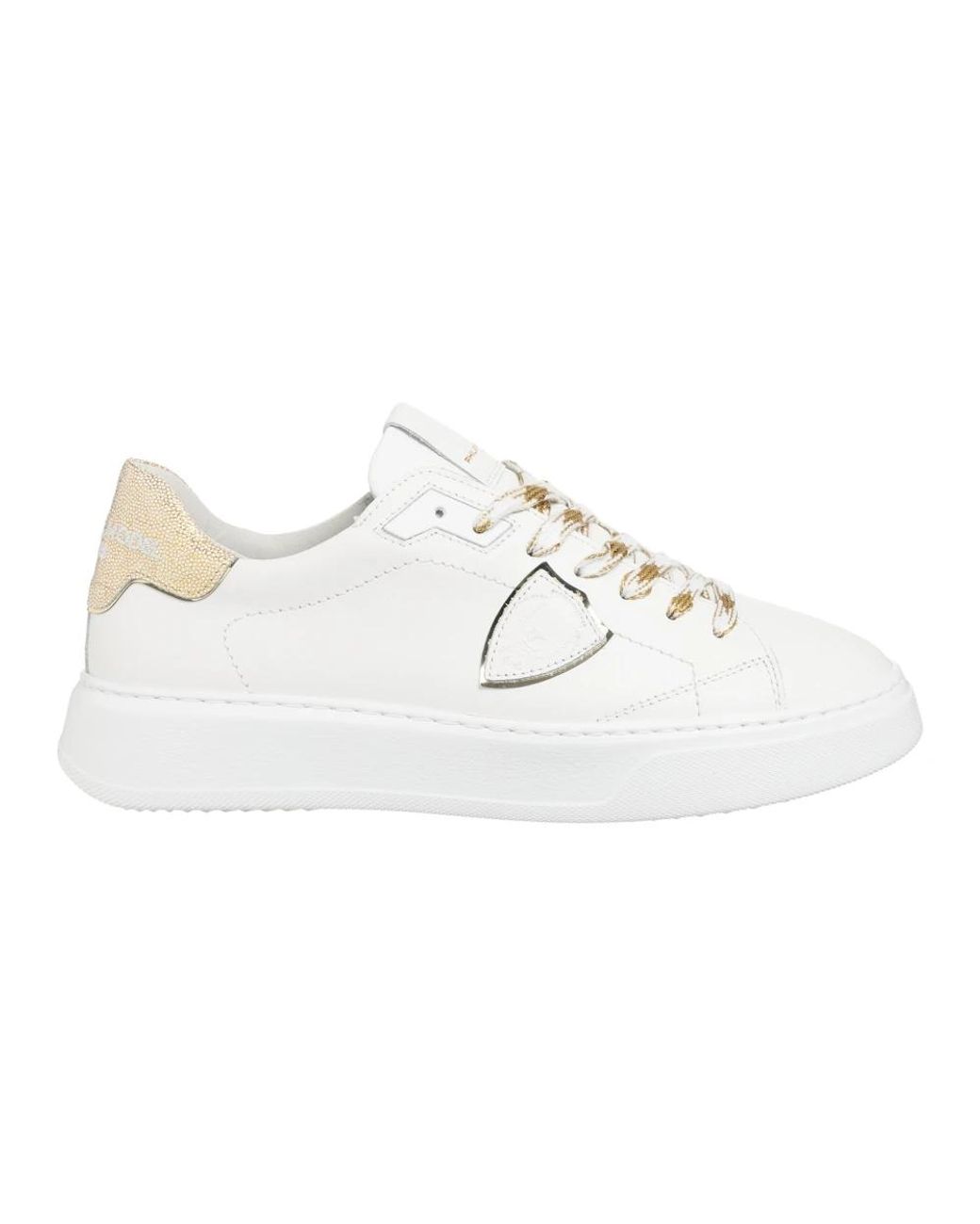 Sneakers Pelle-Donna di Philippe Model in White
