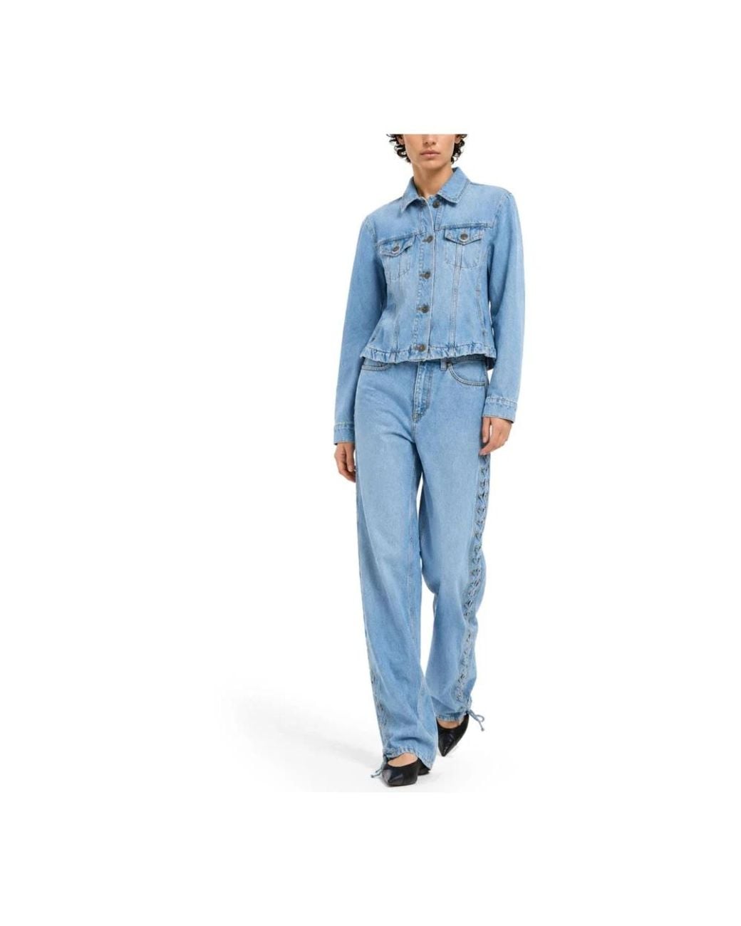 ROTATE BIRGER CHRISTENSEN Blue Straight Fit Jeans