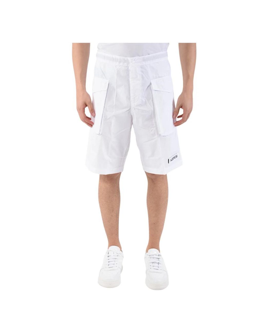 Aspesi Korte Broeken ,Wit ,Katoen Casual Shorts in het White voor heren