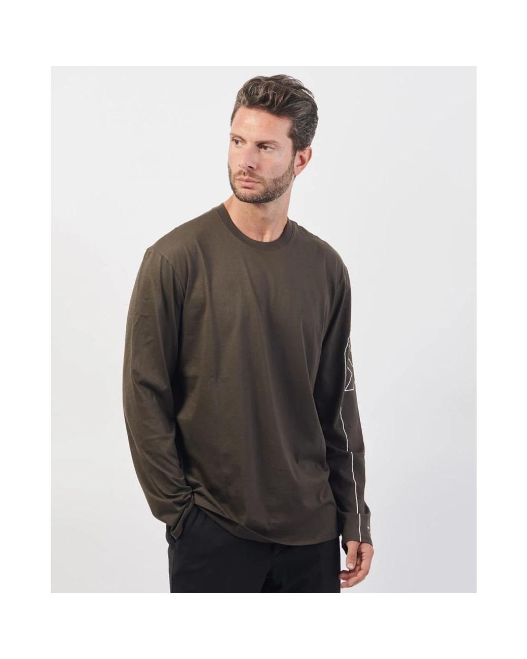 ARMANI EXCHANGE Black Long Sleeve T-Shirts for men