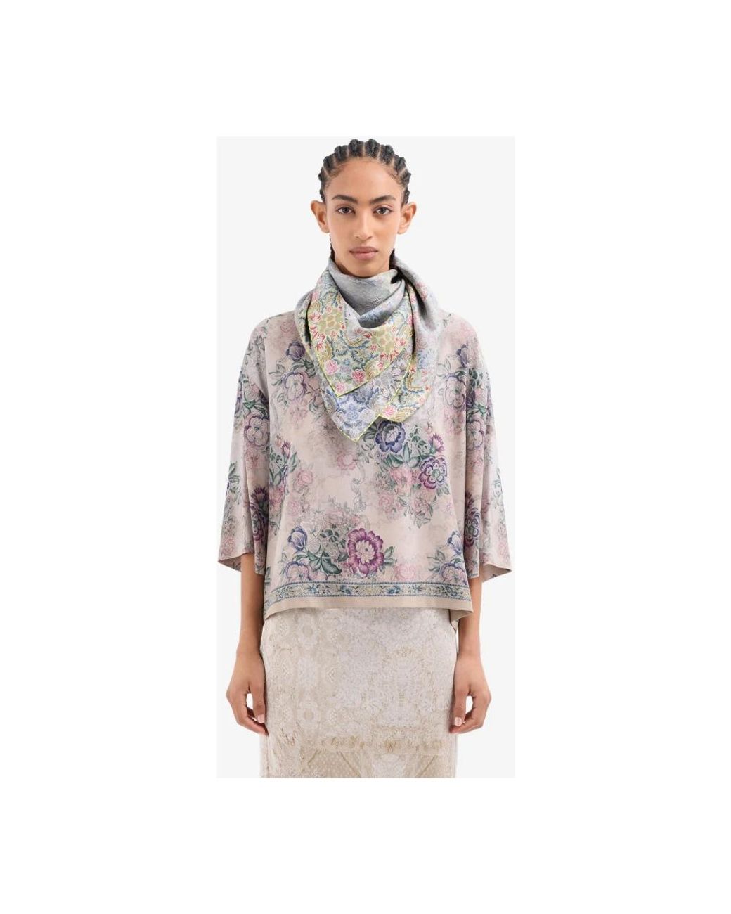 Pierre Louis Mascia Gray Silk Scarves