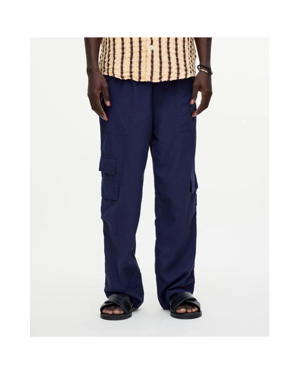 Straight Trousers Oas de hombre de color Blue