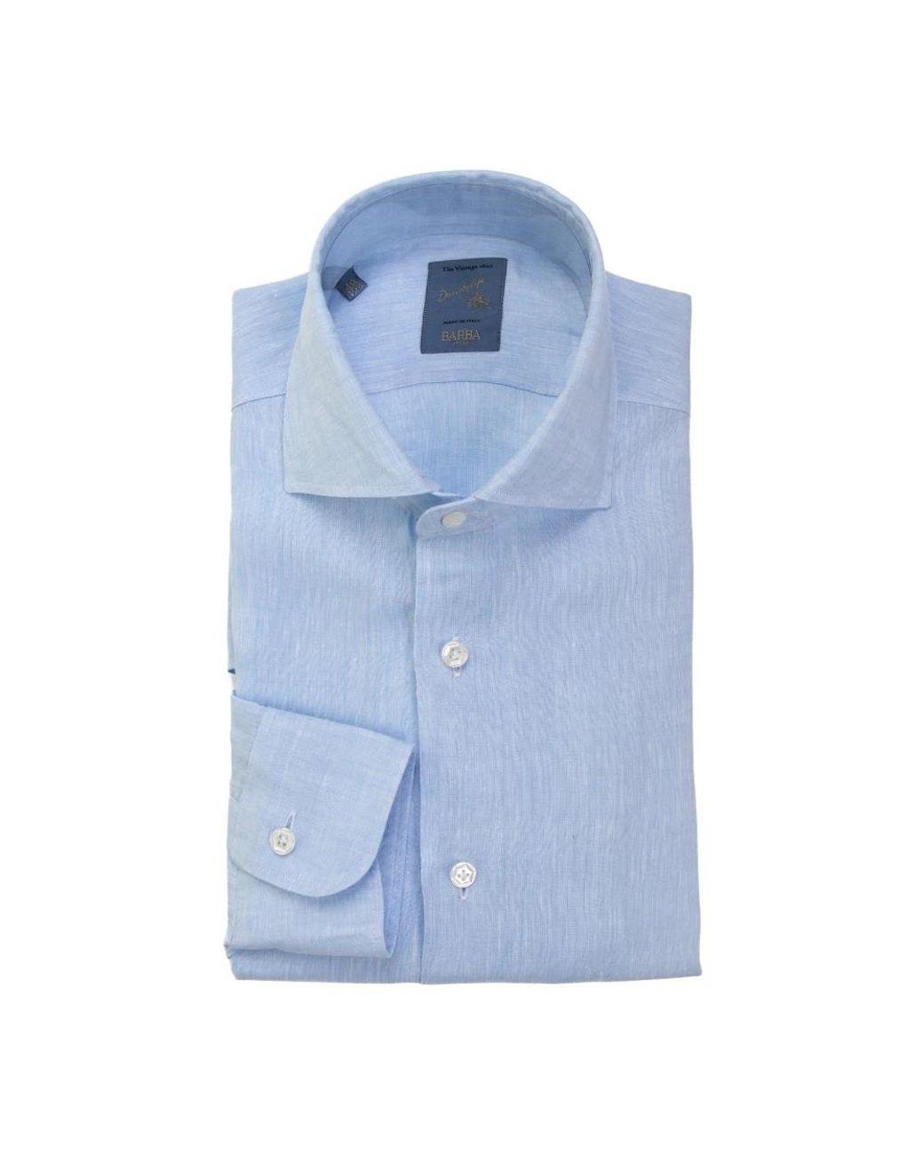 Barba Napoli Blue Formal Shirts for men