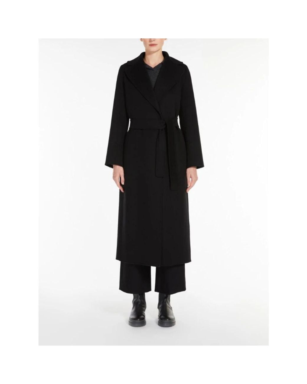 Belted Coats Max Mara de color Black