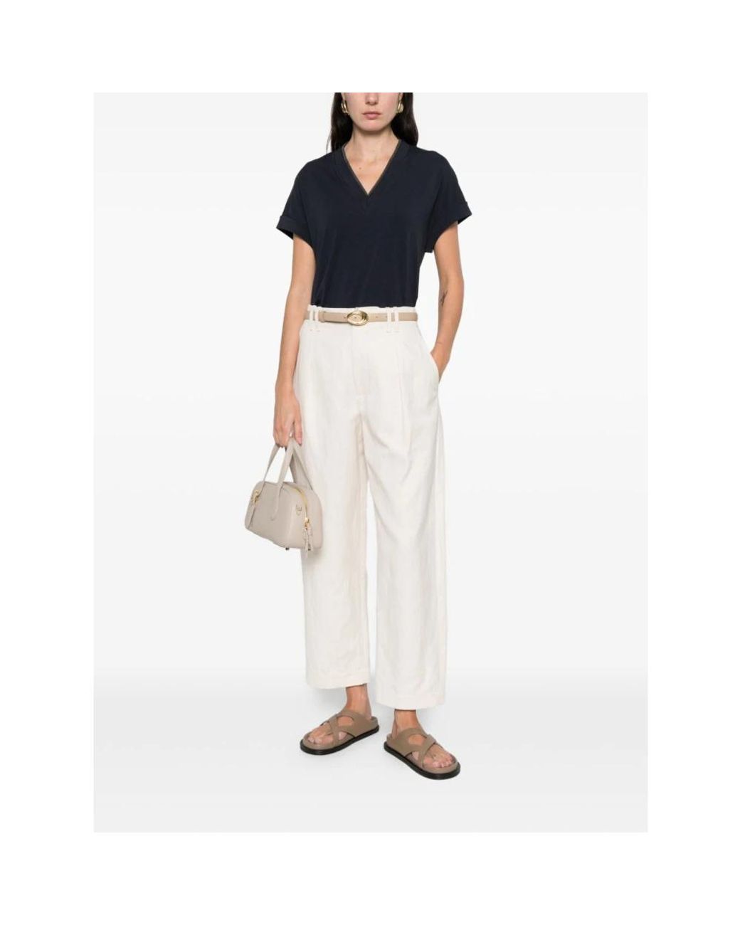 Brunello Cucinelli Tops ,Blauw ,T-Shirts in het Black