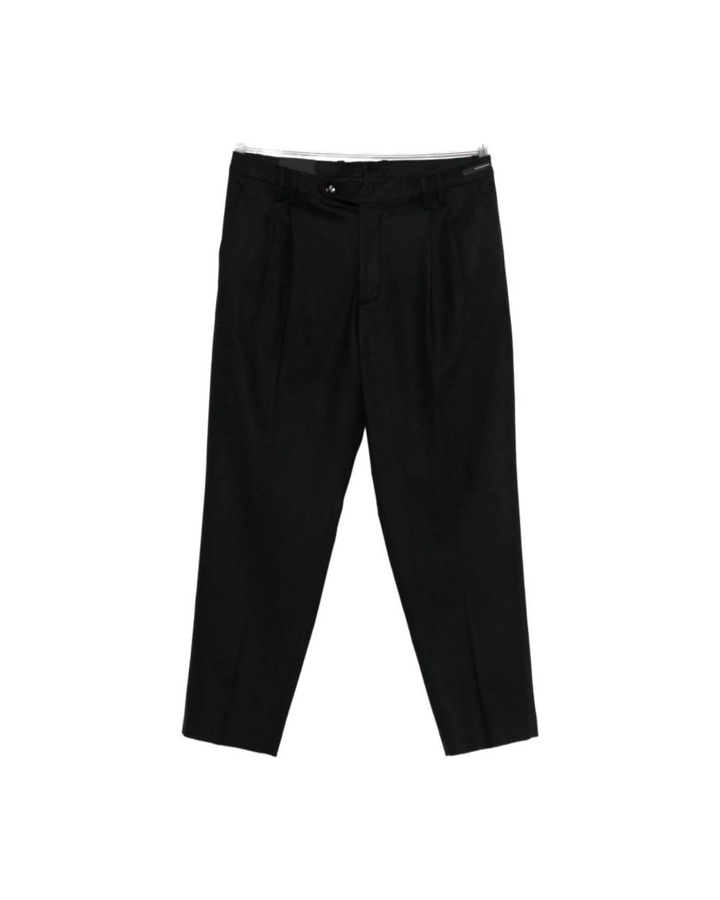 Michael Coal Black Cropped Trousers for men