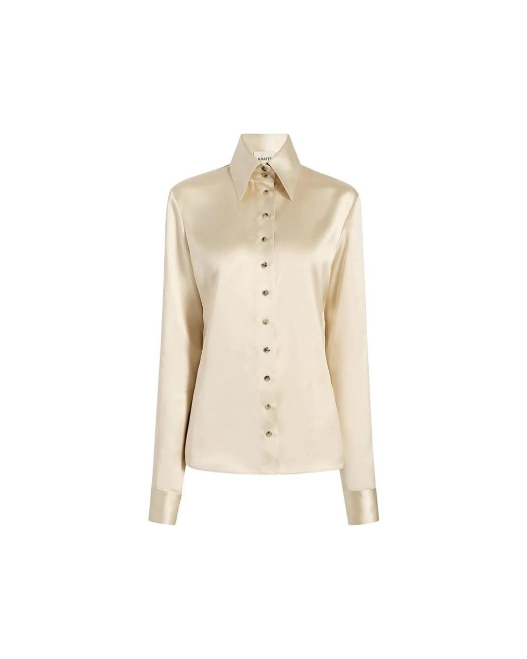 Khaite High-Neck Button-Up in het Natural
