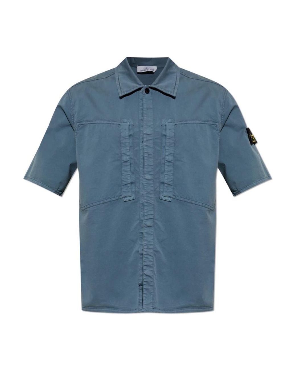 Stone Island Blue Short Sleeve Shirts for men