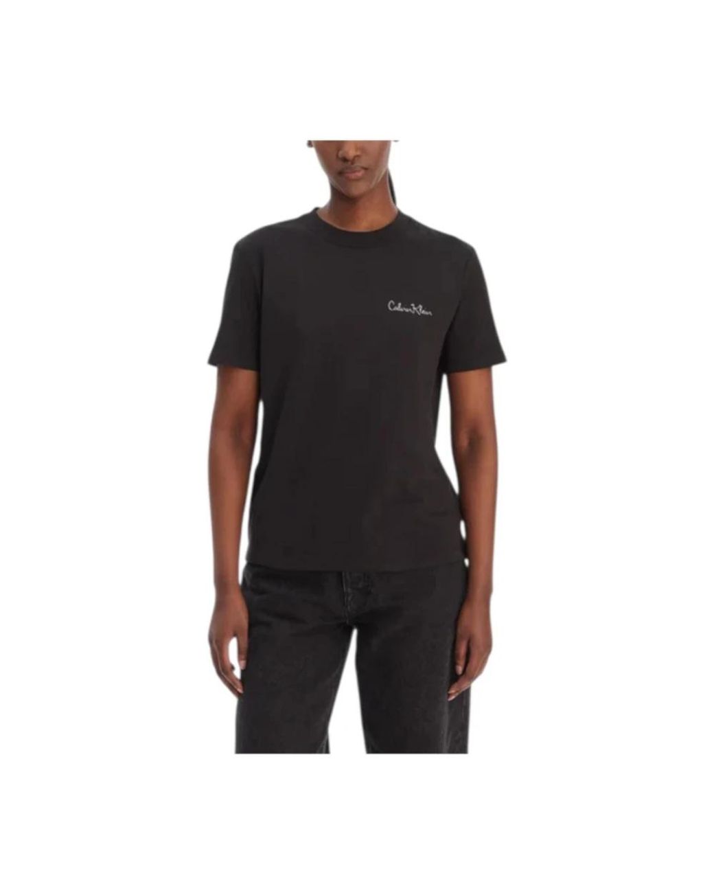 Calvin Klein Tops ,Zwart ,Katoen Classic Graphic T-Shirt in het Black