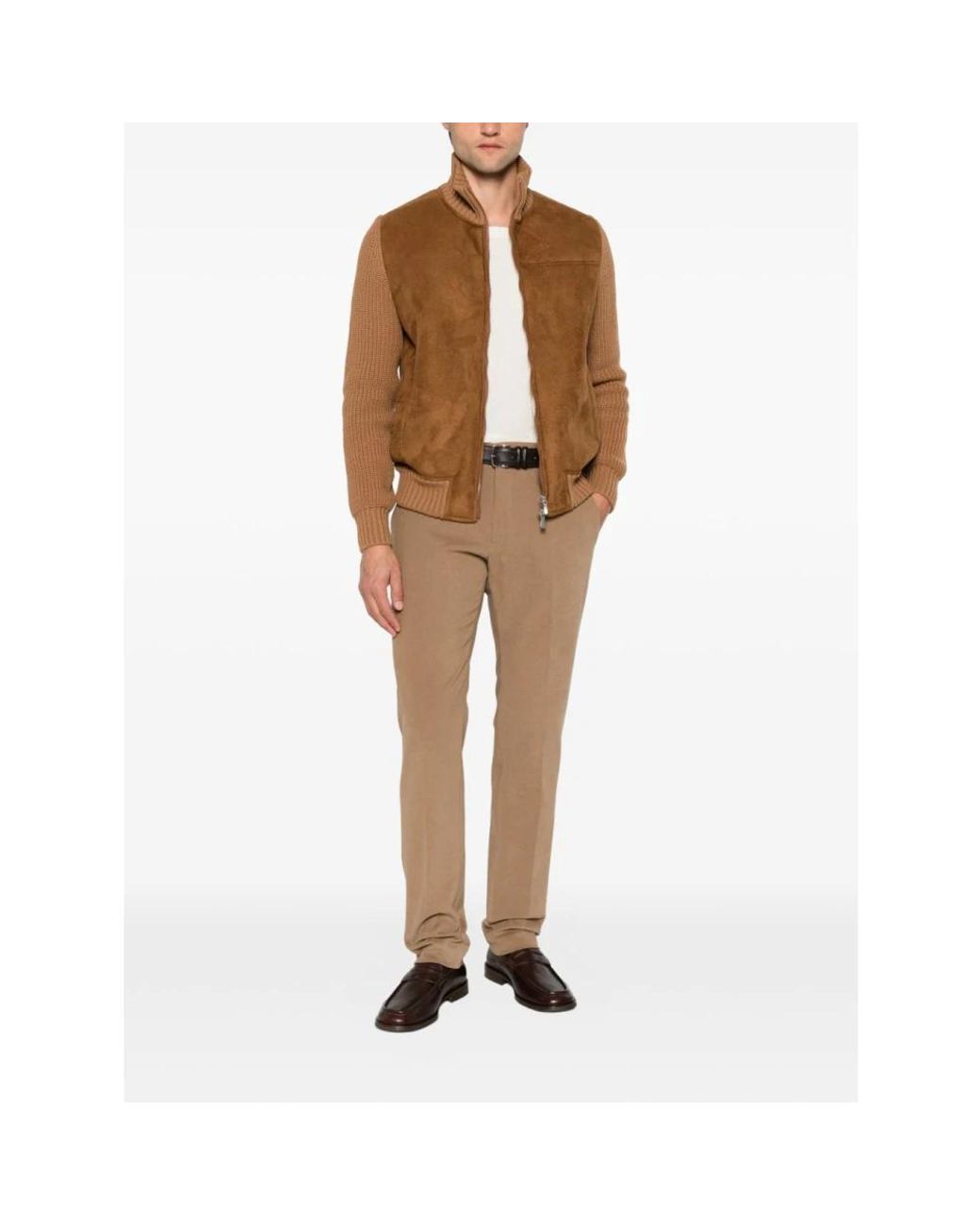 Gran Sasso Brown Bomber Jackets for men