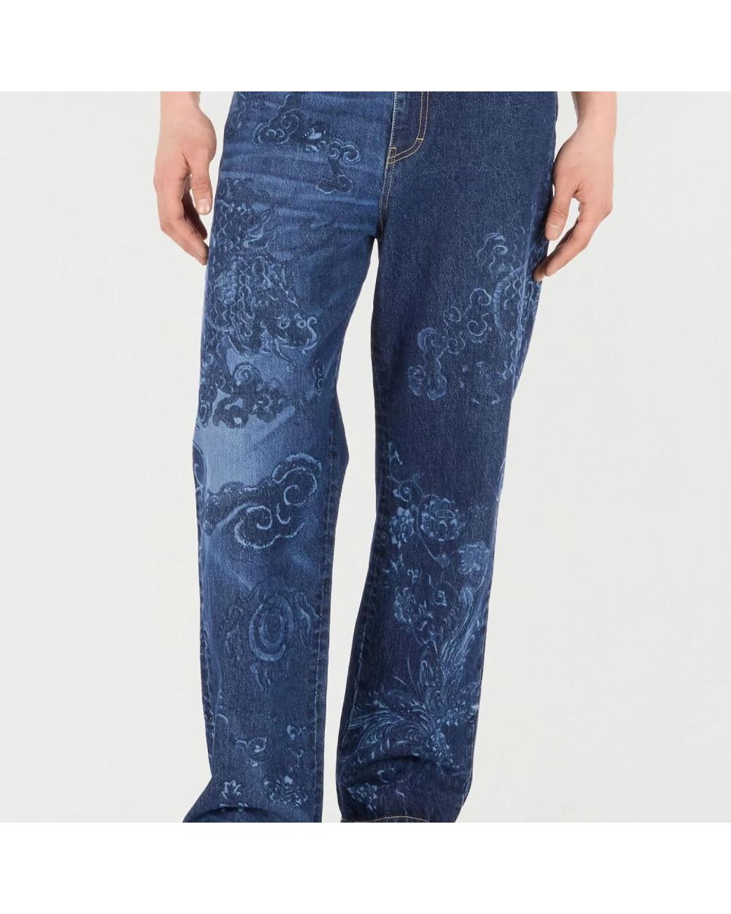 Roberto Cavalli Blue Wide Jeans for men
