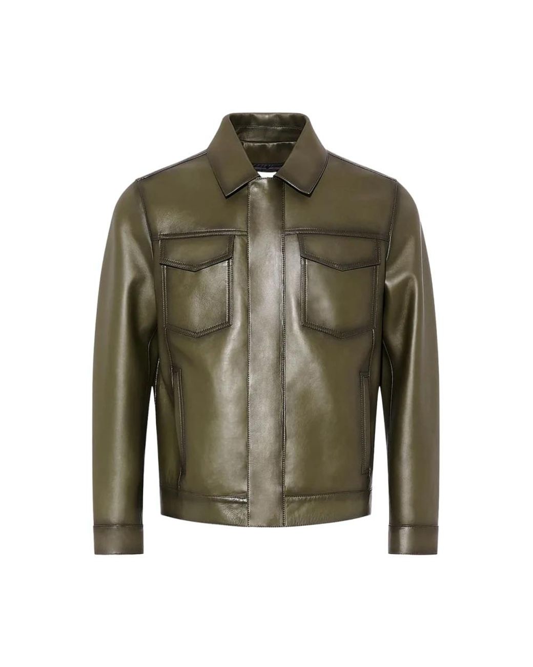 Yves Salomon Green Leather Jackets for men