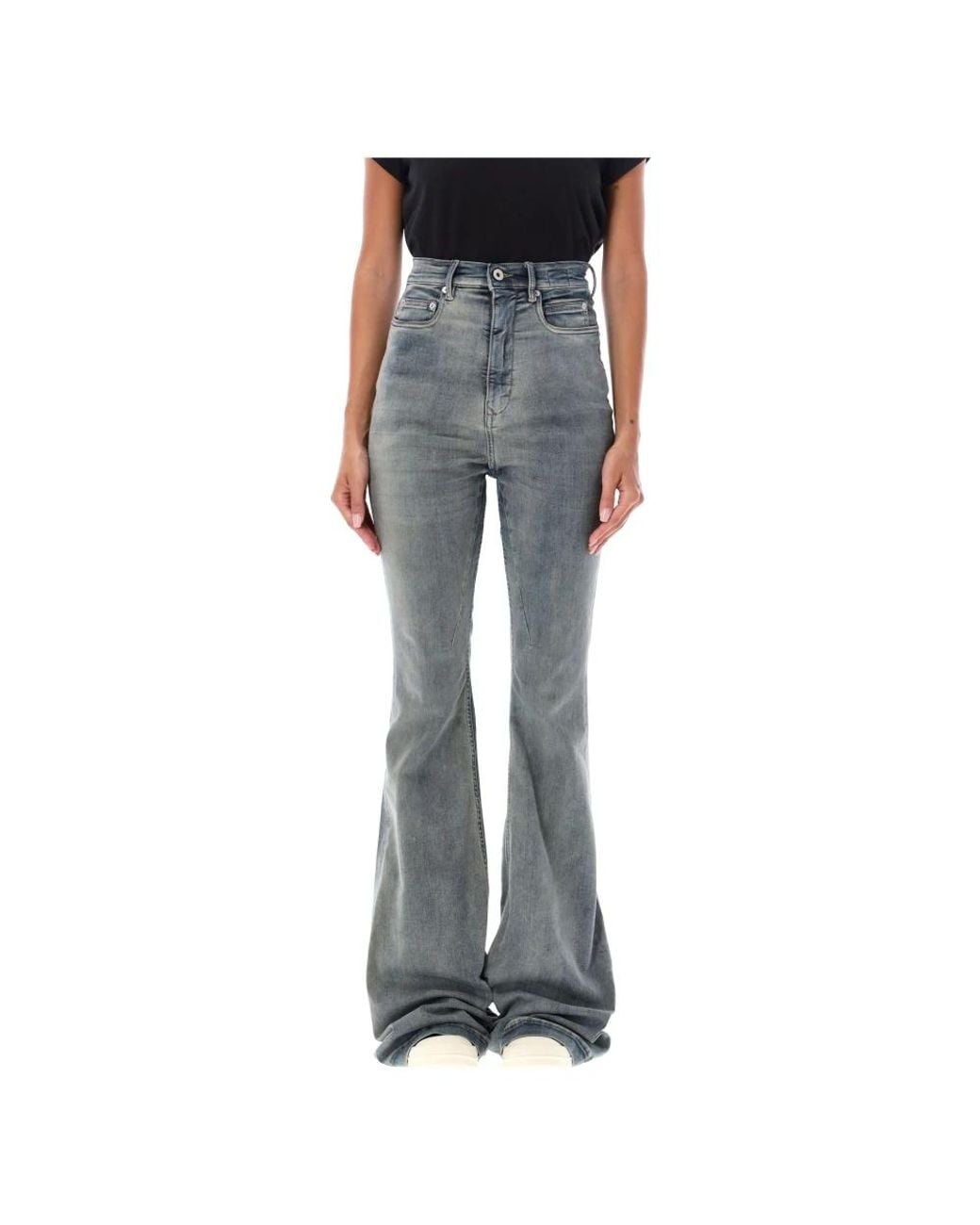 Rick Owens Gray Flare Jeans