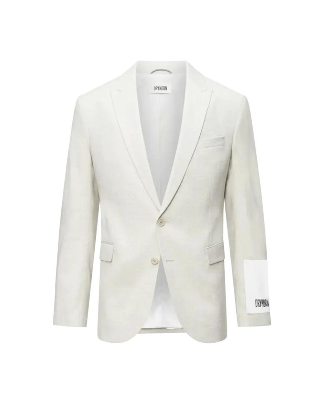 Drykorn Jassen ,Wit ,Wol Klassieke Blazer Met Visgraatmotief En Zakken in het White voor heren