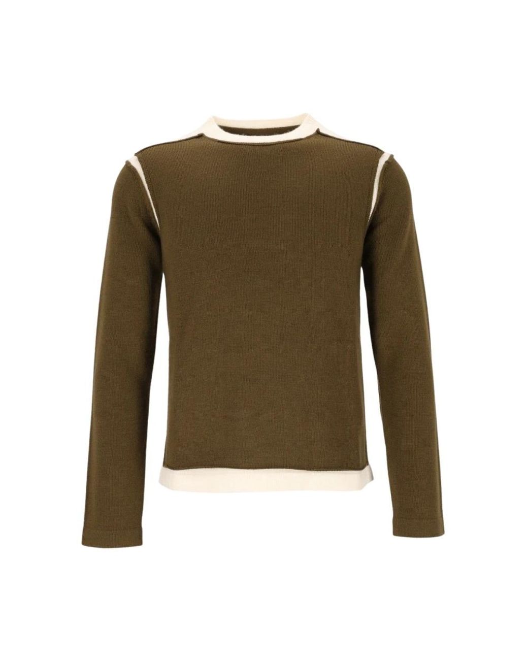 MM6 by Maison Margiela Green Round-Neck Knitwear for men