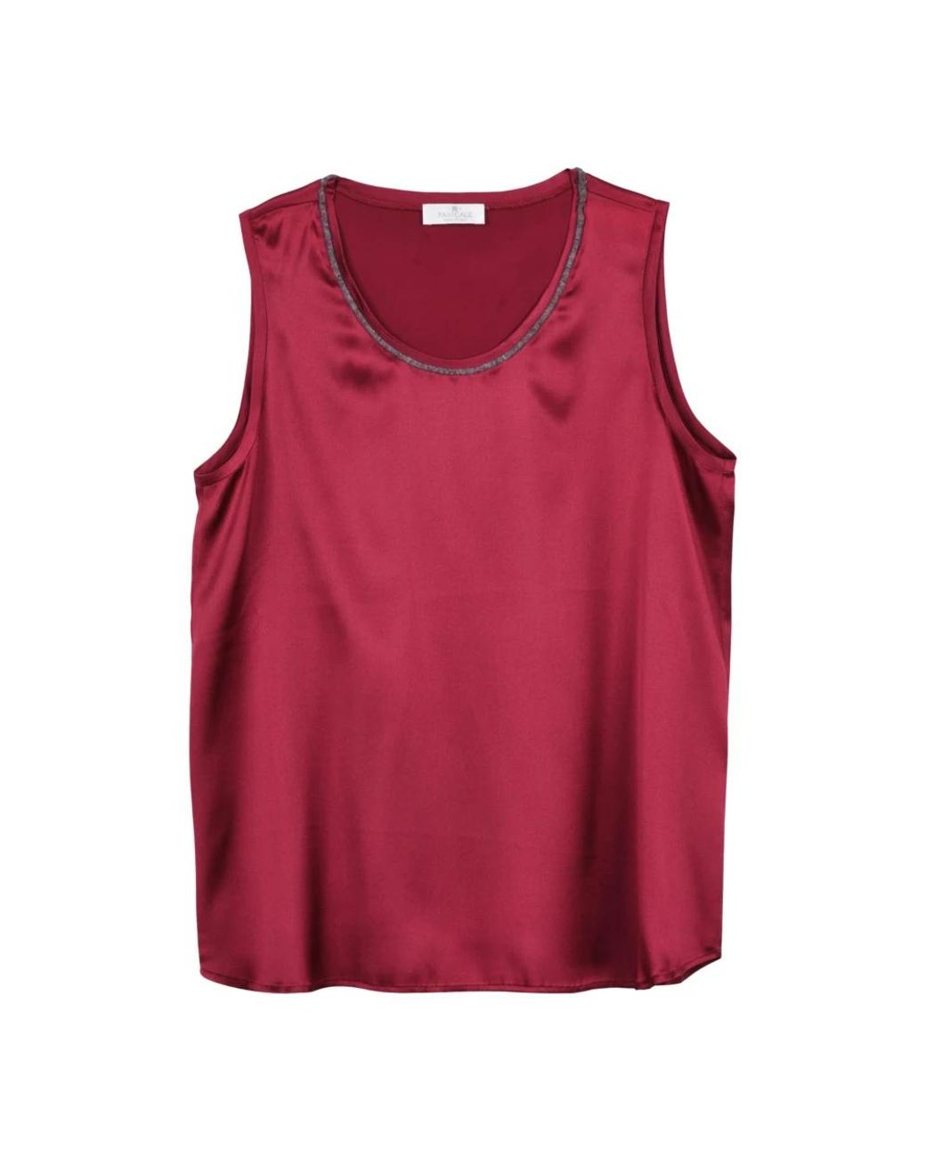 Panicale Red Sleeveless Tops