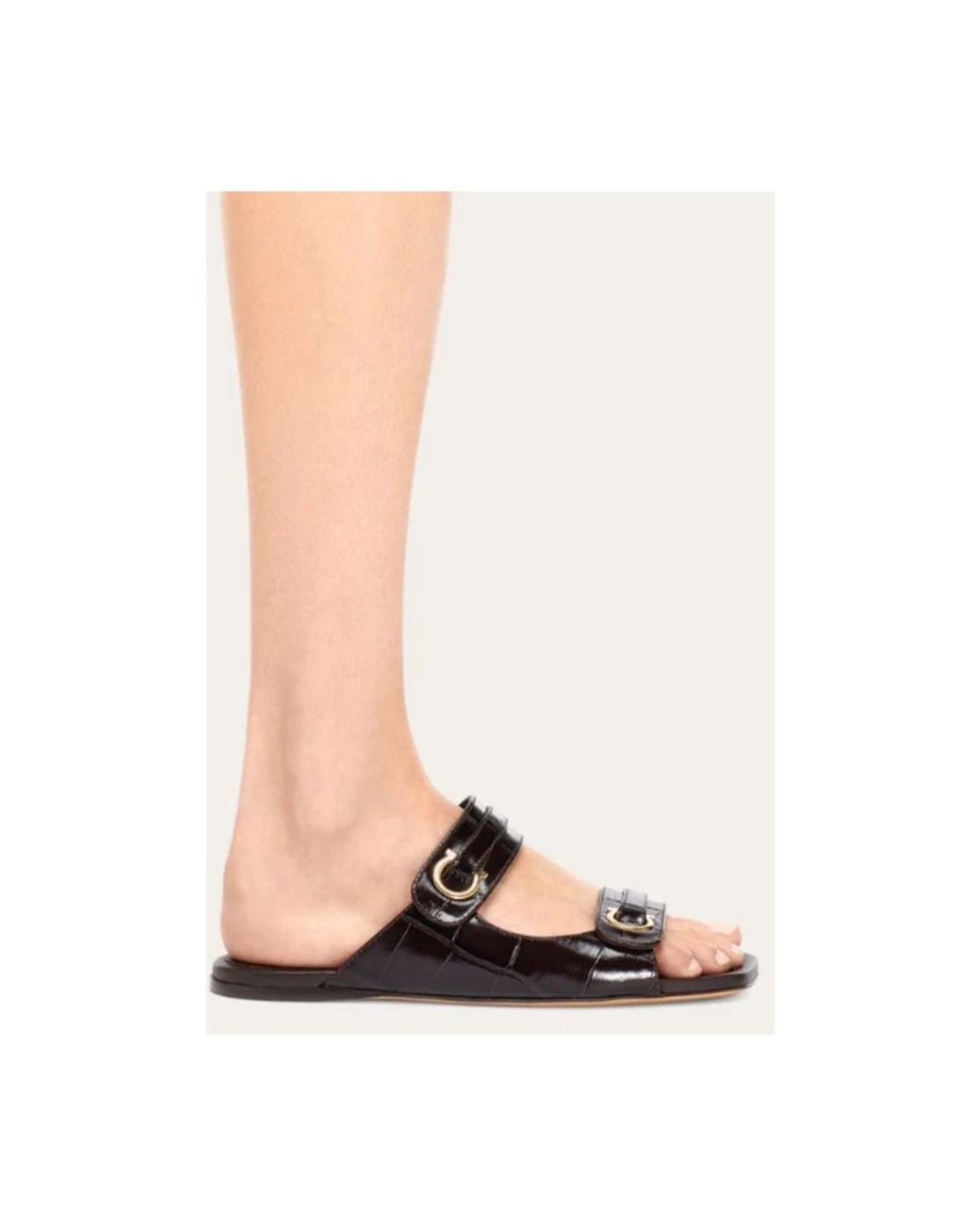 Ferragamo Black Sliders