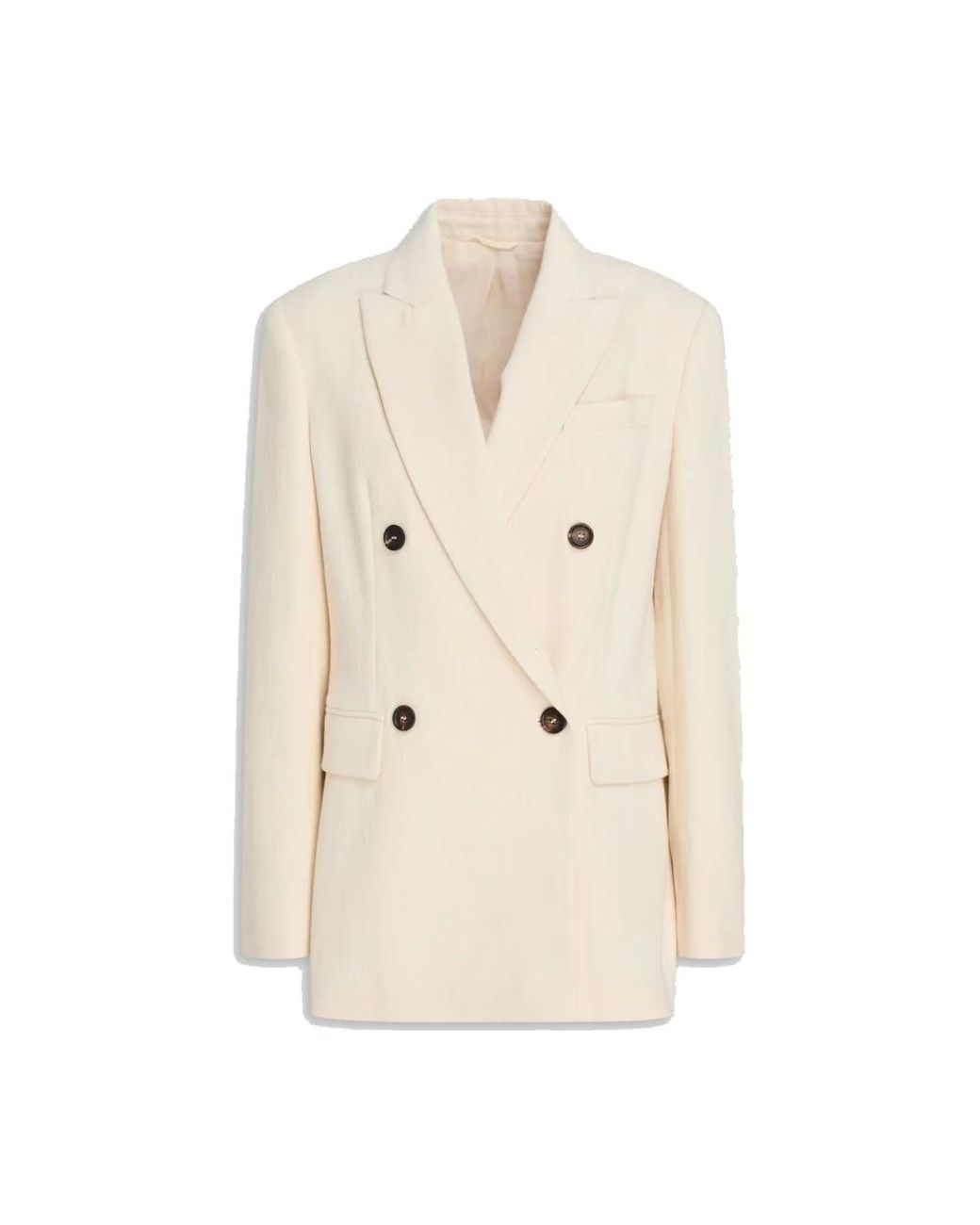 Brunello Cucinelli Katoenen Blend Blazer in het Natural