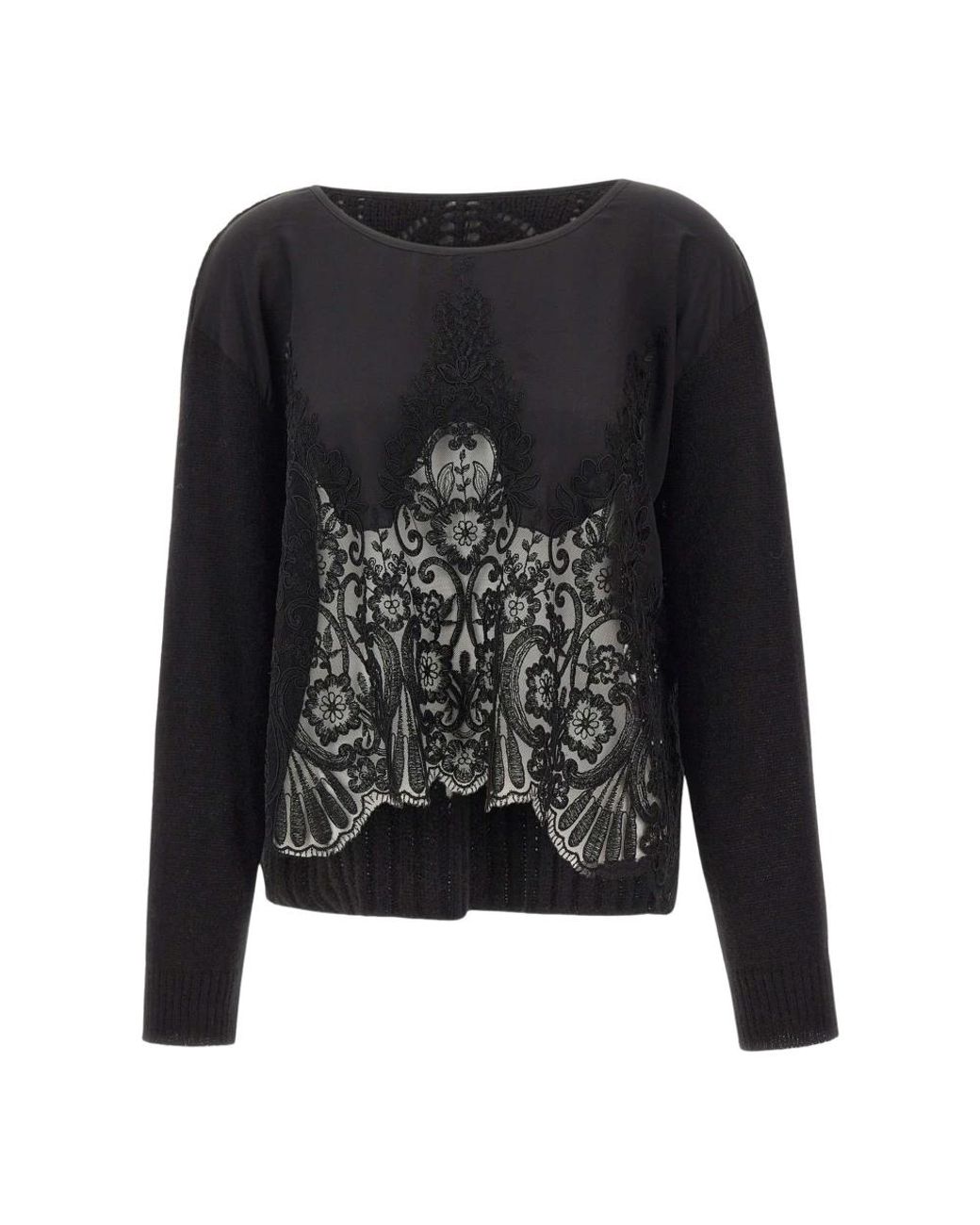 Maurizio Mykonos Black Round-Neck Knitwear