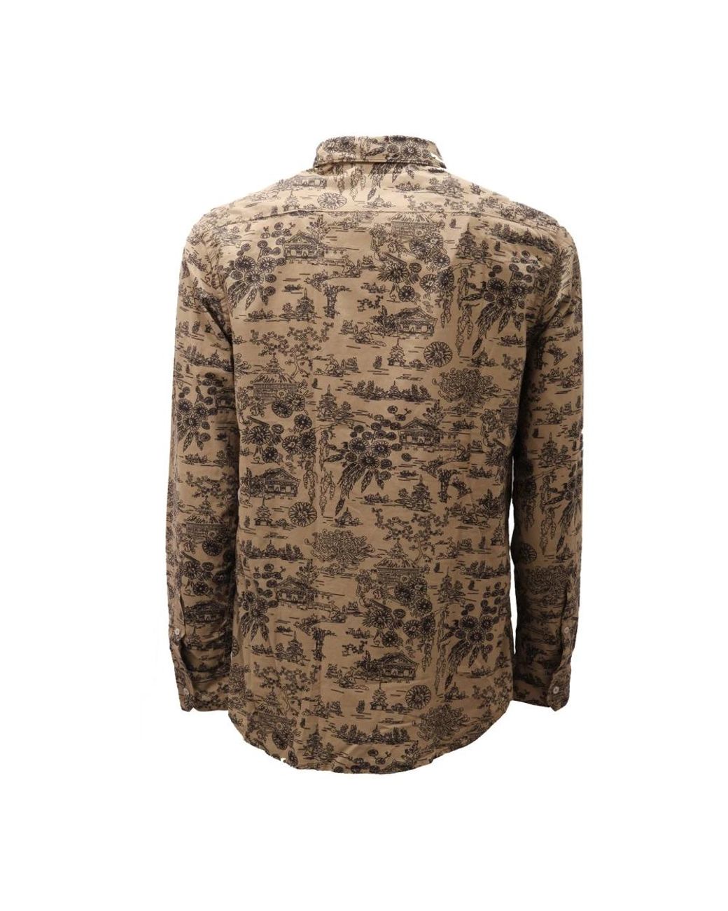 Paolo Pecora Overhemden ,Groen ,Katoen Militair Groen Katoenen Overhemd in het Brown voor heren