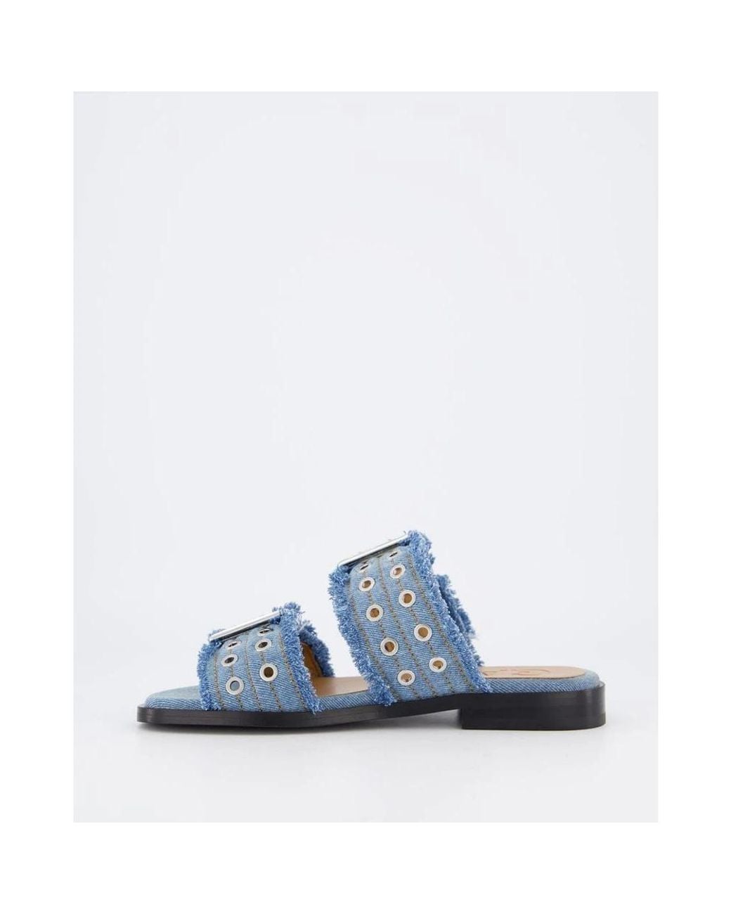 Ganni Blue Sliders