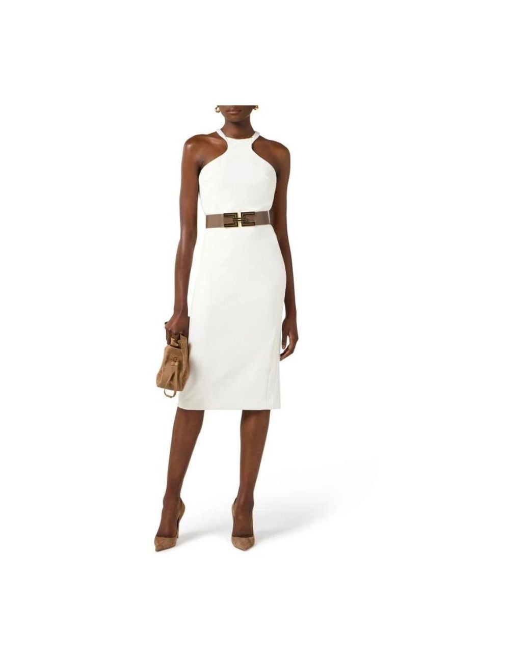 Elisabetta Franchi White Midi Dresses