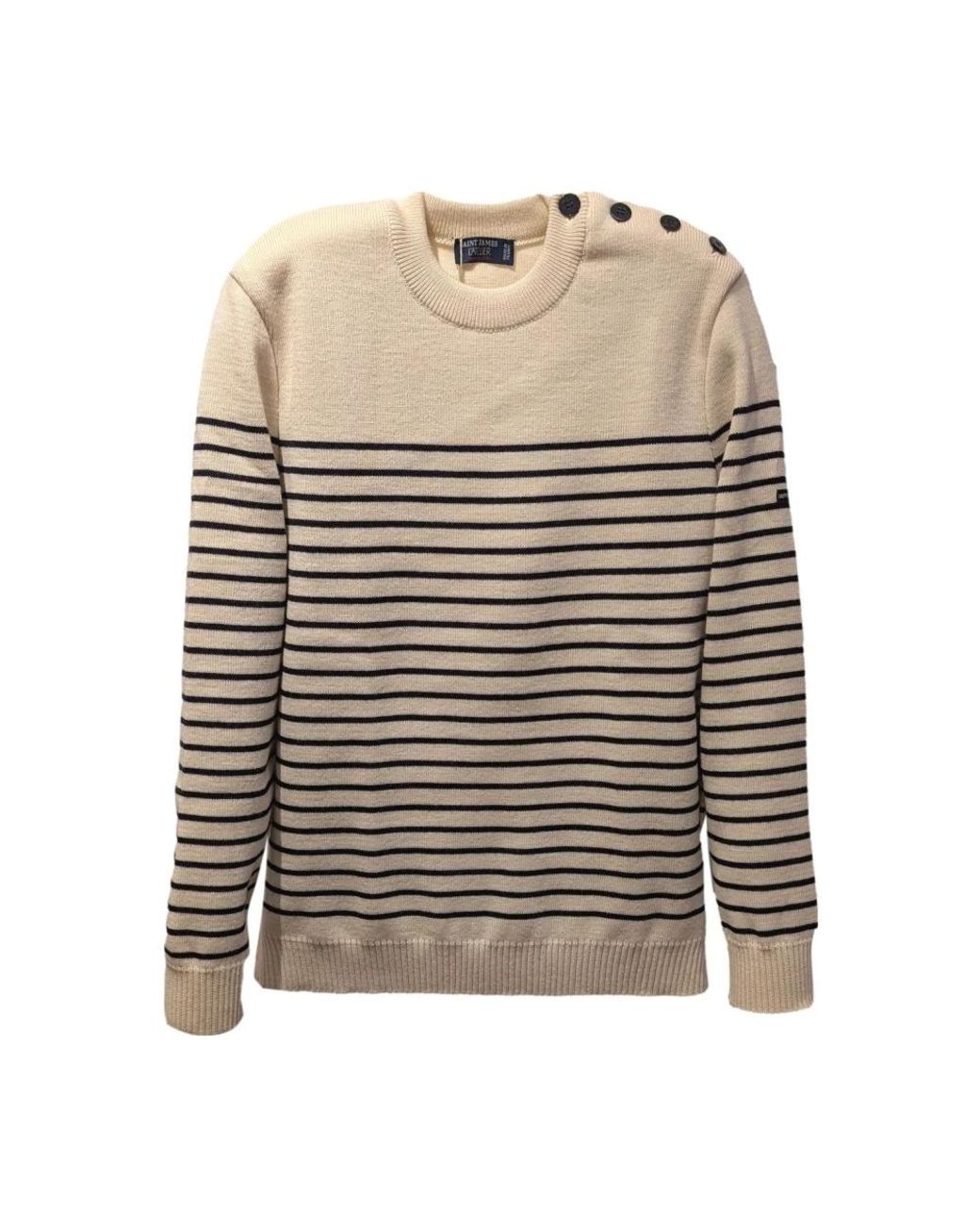 Saint James Natural Round-Neck Knitwear for men