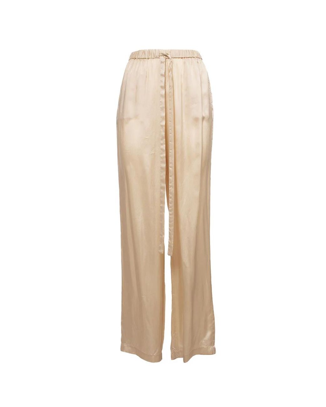 Aspesi Broeken ,Wijde Pijpen Viscose Broek in het Natural