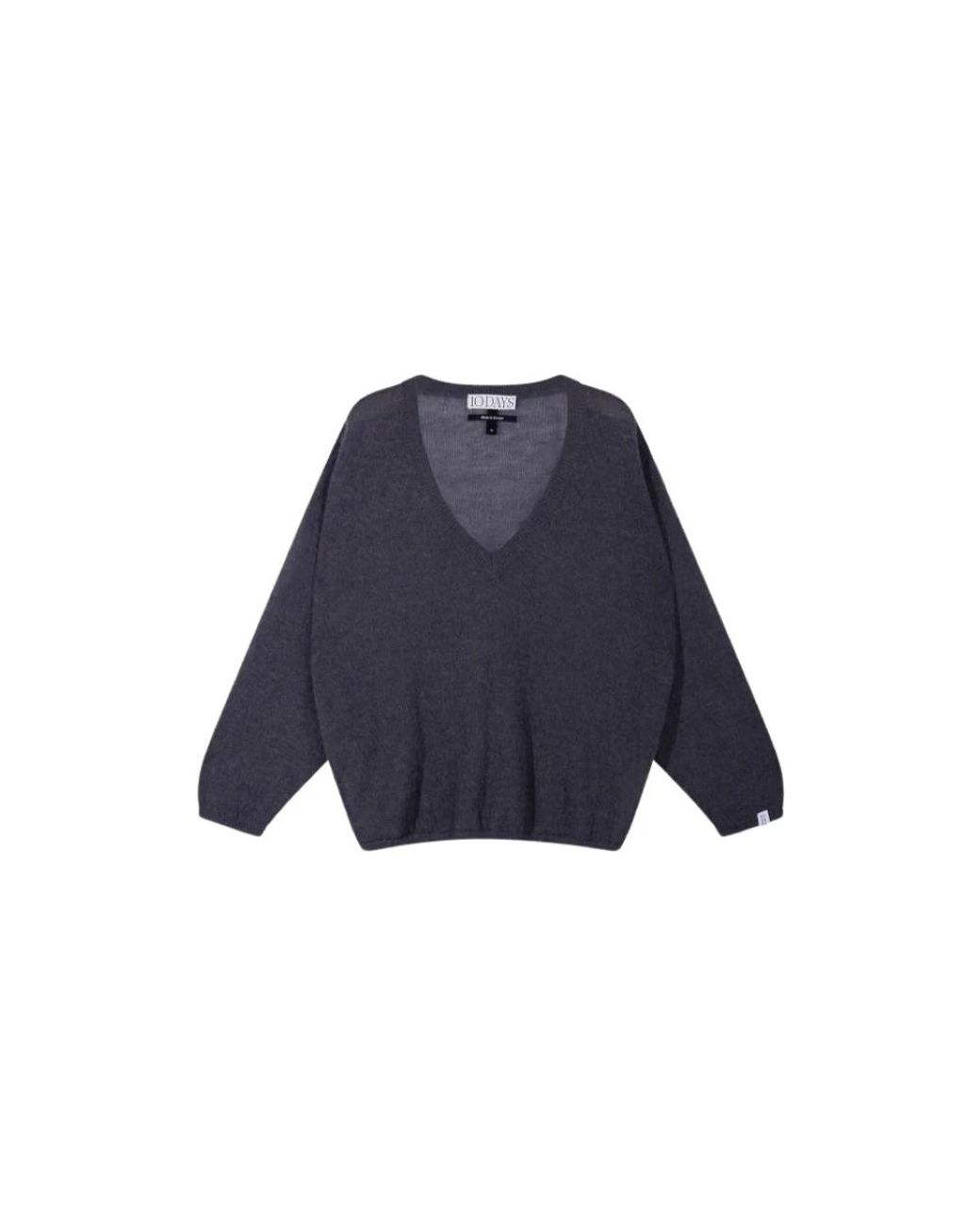 10Days Blue V-Neck Knitwear