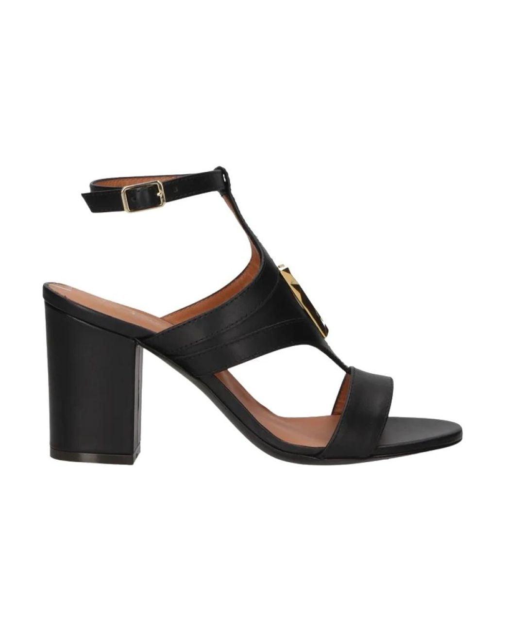 Via Roma 15 Black High Heel Sandals