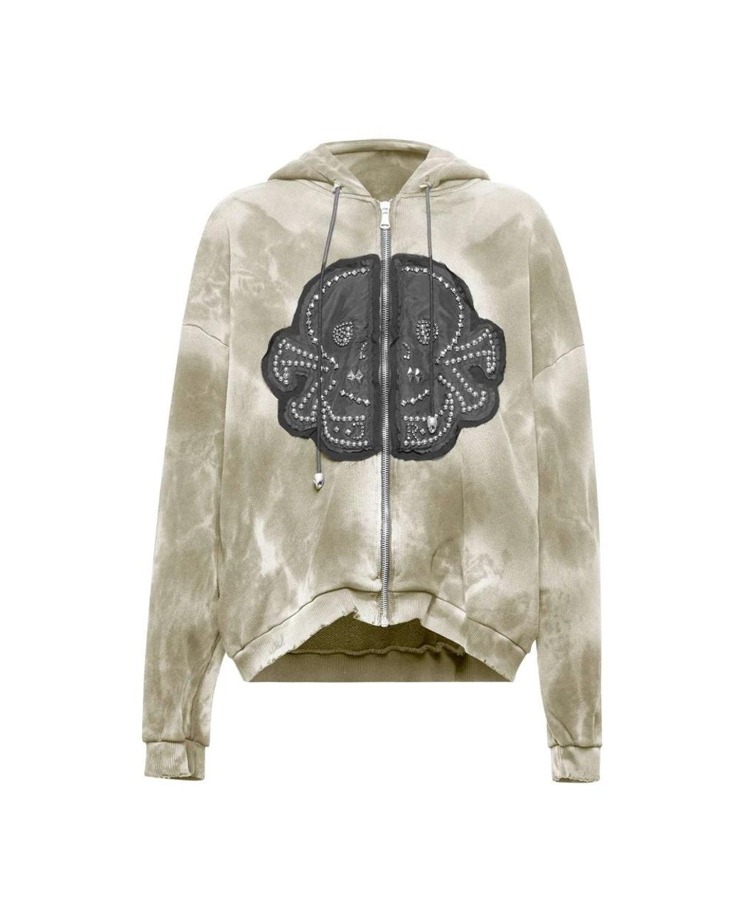 John Richmond Hoodies & Sweatvesten ,Katoen Hoodie En Sweatshirt Met Rits in het Gray voor heren