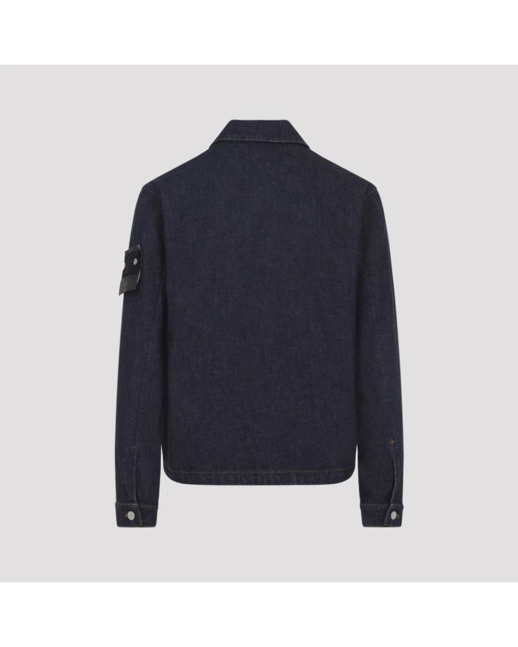 Stone Island Blue Denim Jackets for men