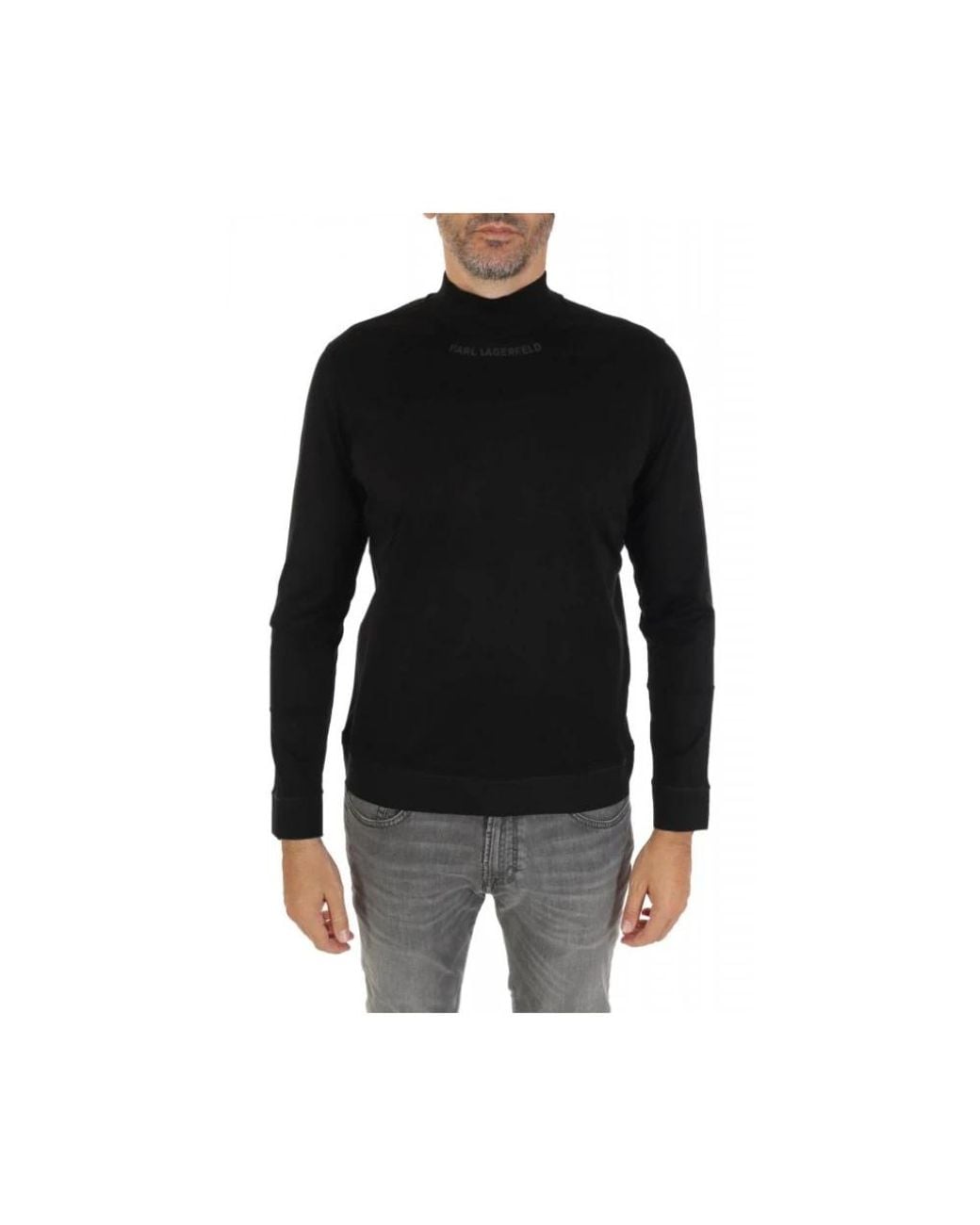 Karl Lagerfeld Black Long Sleeve T-Shirts for men