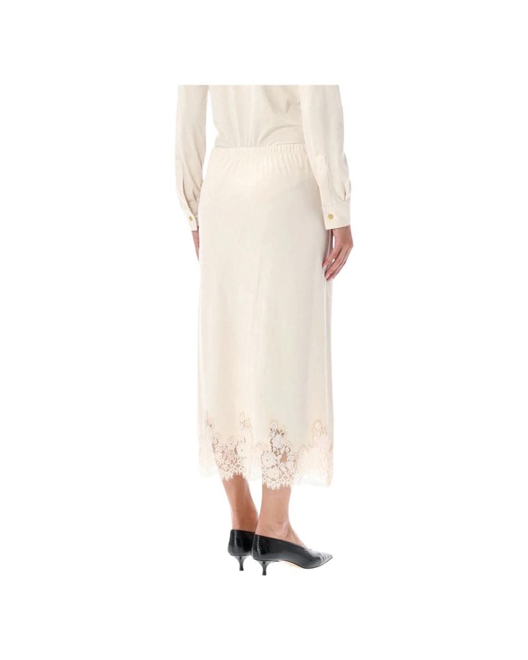 Alberta Ferretti Natural Midi Skirts